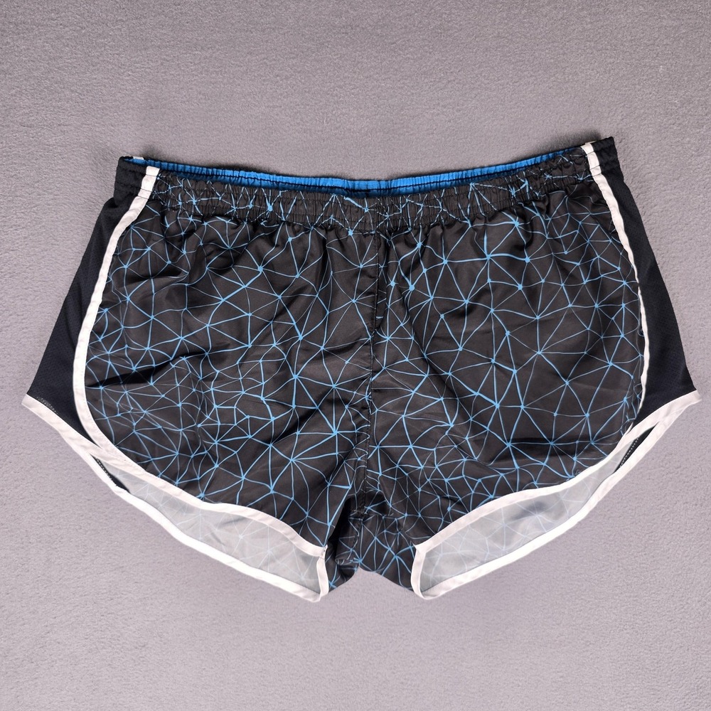 Umbro Athletic Running Shorts XL Black Blue Geometric‎ Quick Dry Mens Lined - Picture 3 of 8
